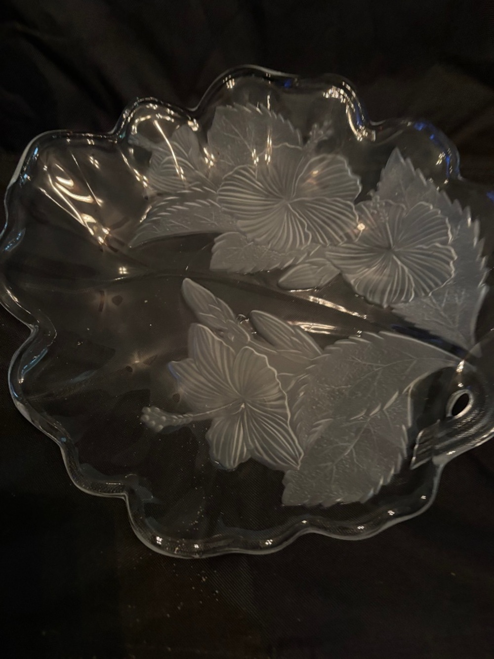Etched glass party platter